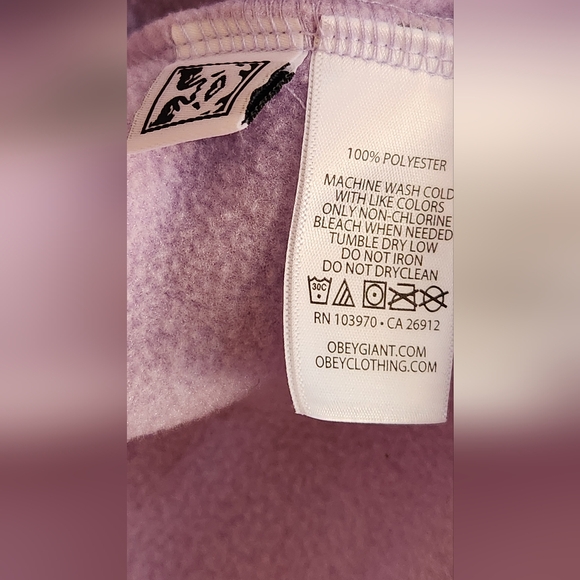 NWT OBEY Melanie Fleece Trucket Jacket Size M in Purple Rose - Picture 8 of 13